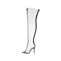 Stiletto pointed transparent PVC over the knee boots sexy winter boot for women fall boot